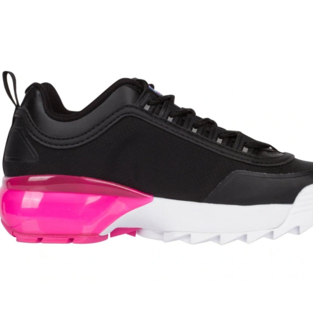 SOLD! FILA Womens Disruptor 2A Black White Magenta
